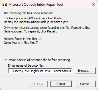 Click on repair